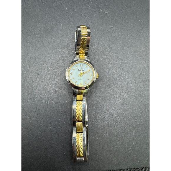 Vanity Fair Diamond Two Tone Quartz Analog Women's Watch Japan Movt Bracelet - Picture 1 of 5